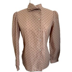 Vintage 70s Bryn Mawr Polka Dot Blouse